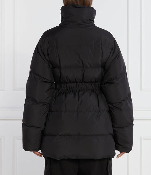 PINKO - Causale Cappotto Tela Tecnica Con Patch Black