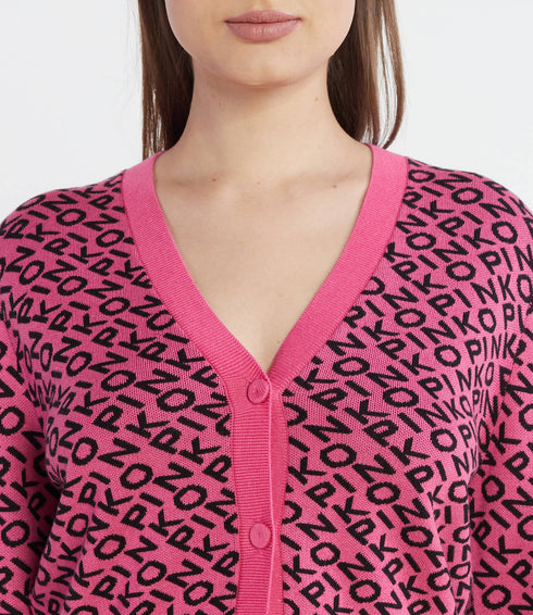 PINKO - Delfino Cardigan Rosa/Nero