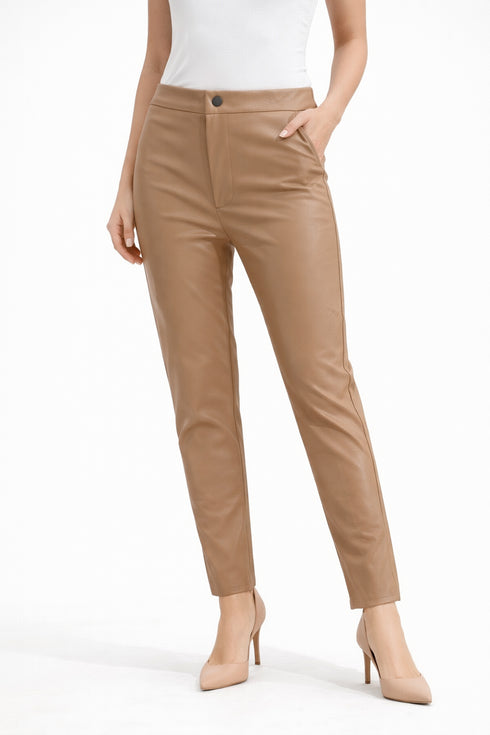 Anna Samouka - Vanna Eco Leather Pants Beige