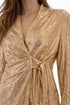 Manolo - Gold Sequin Wrap Top & Flared Pants Set
