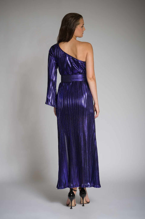 Seven Sins - One-Shoulder Pleated Dress Purple