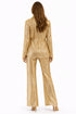 Manolo - Gold Sequin Wrap Top & Flared Pants Set