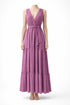 Seven Sins - Elegant Mauve Maxi Dress Deep V Back