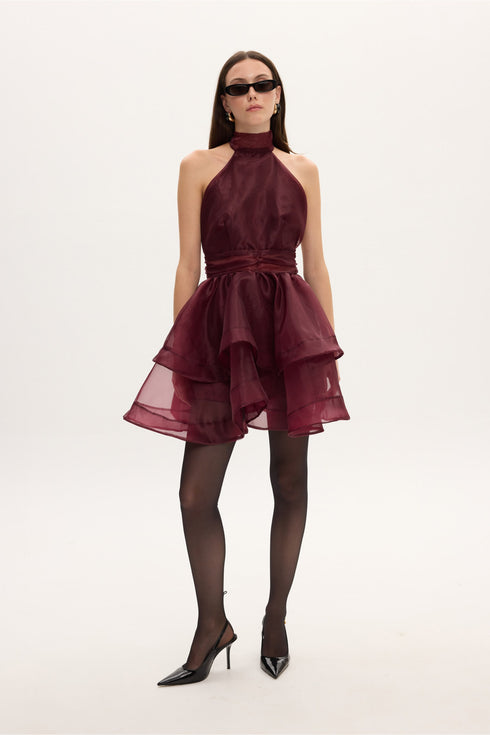 Ciel Concept - Margot Organza Mini Dress Bordo