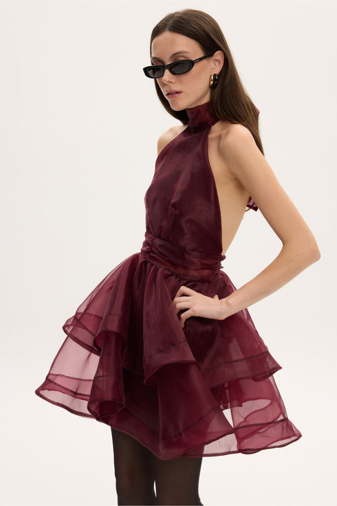Ciel Concept - Margot Organza Mini Dress Bordo