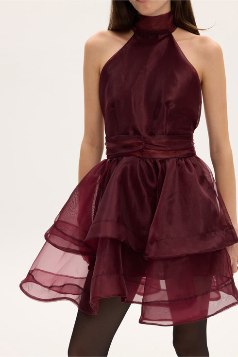 Ciel Concept - Margot Organza Mini Dress Bordo