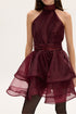Ciel Concept - Margot Organza Mini Dress Bordo