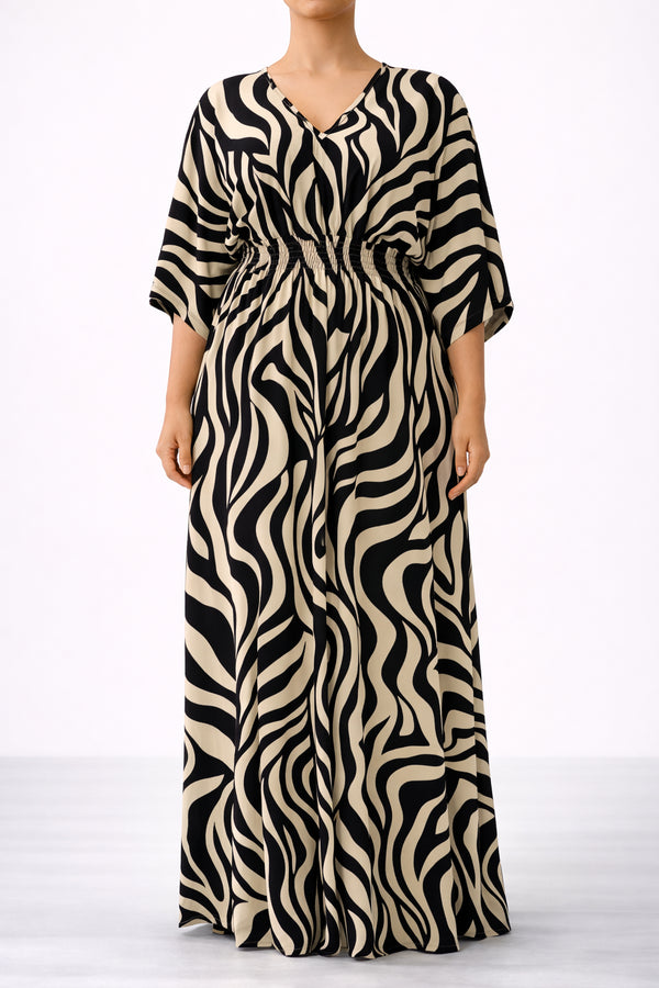 Whiteroom Selection - Zebra Print Maxi Dress Plus Size