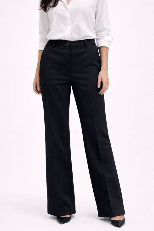 Vicolo - Tailored Black Straight-Leg Trousers