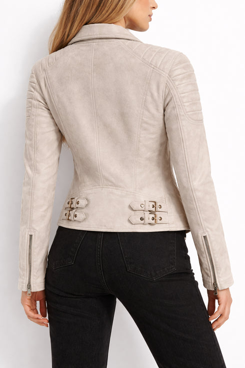 Whiteroom Selection - Genuine Leather Biker Jacket Off-White