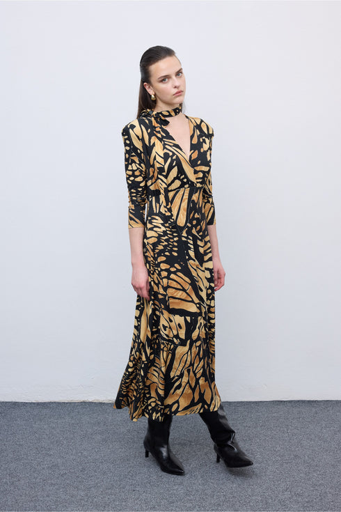 Ciel Concept - Butterfly Mosaic Jersey Midi Dress