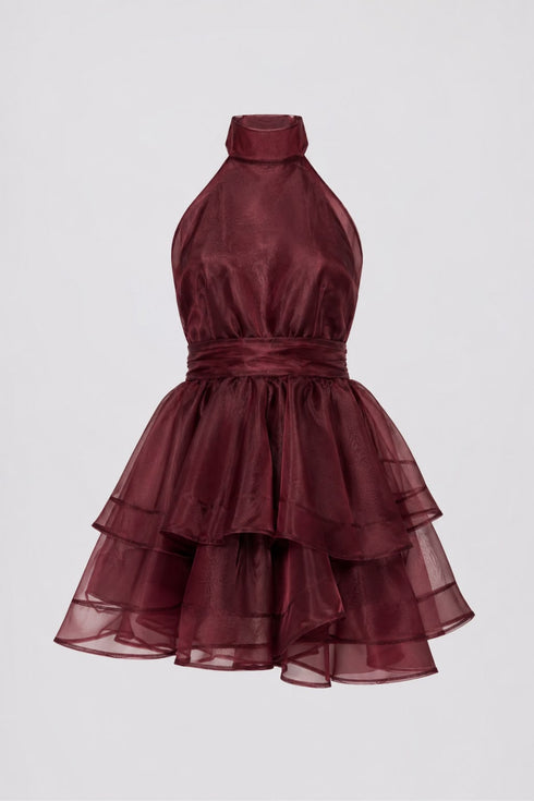 Ciel Concept - Margot Organza Mini Dress Bordo