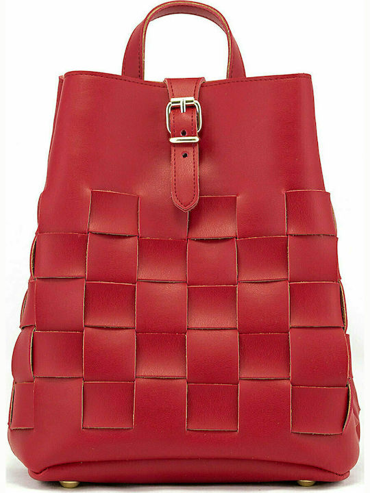 Elena Athanasiou Straw Backpack Red