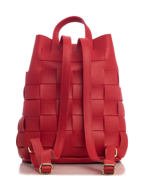 Elena Athanasiou Straw Backpack Red