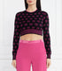 PINKO - Furetto Sweater Tubico Logo Birds Nero/Fuxia