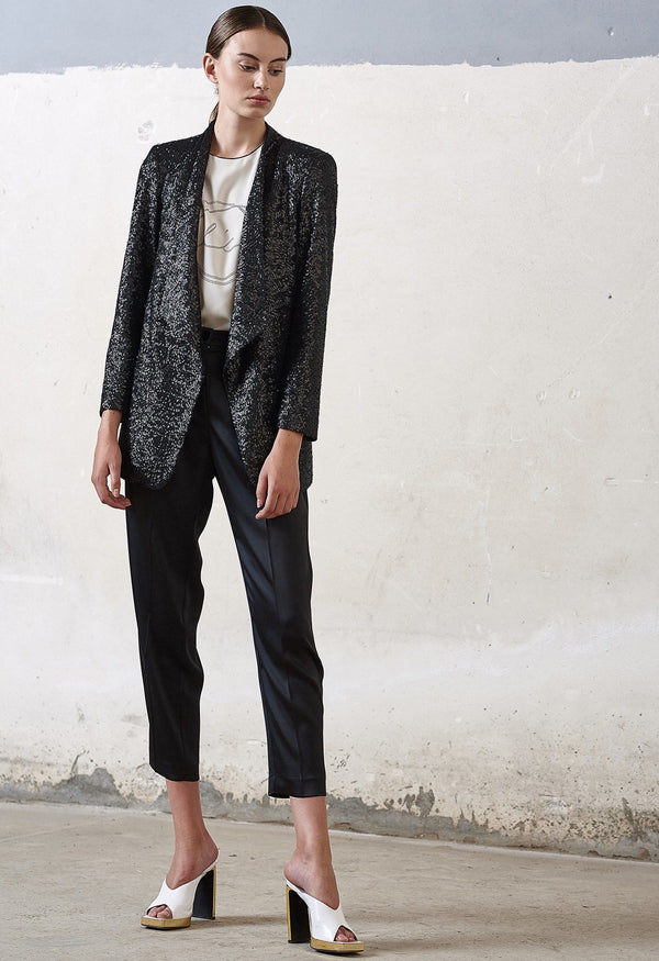 LOVIN' CLOZ Γυναικείο Σακάκι Μαύρο Παγιέτα