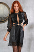 Lace - Φόρεμα Mini Δερματίνη Με Άνοιγμα Στη Μέση Μαύρο