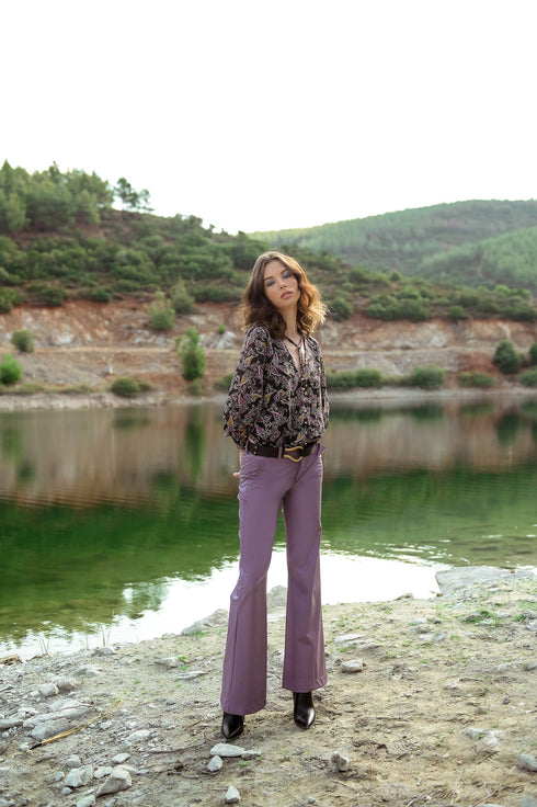 Anna Samouka - Marissa Leather Pants Lilac