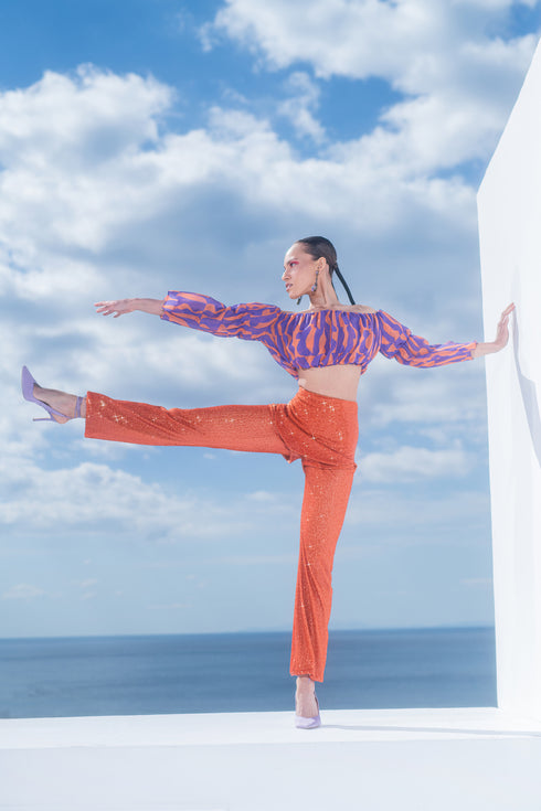 Dorina Savva - Sequin Pants Orange
