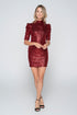 LACE Γυναικείο Μίνι Φόρεμα Παγιέτα Κόκκινο