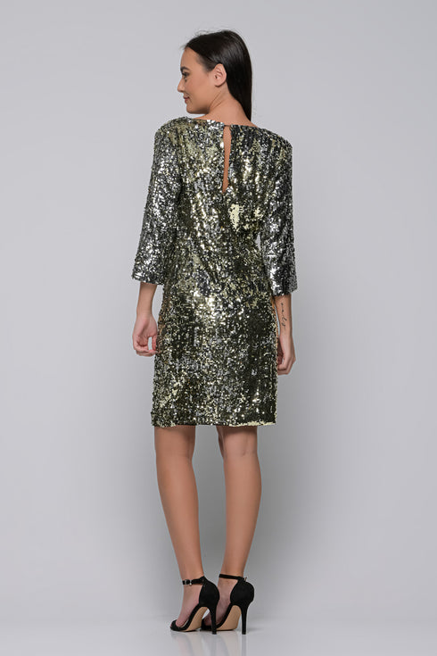 Manolo Μίνι Φόρεμα Παγιέτα Χρυσό
