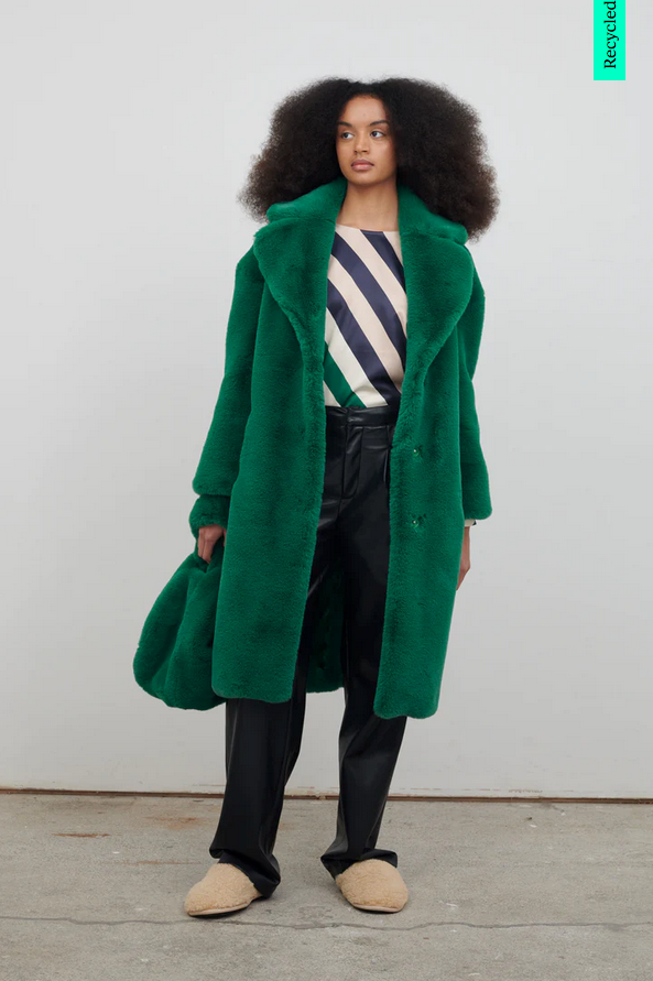 Jakke Katie Faux Fur Coat Green Whiteroom Concept