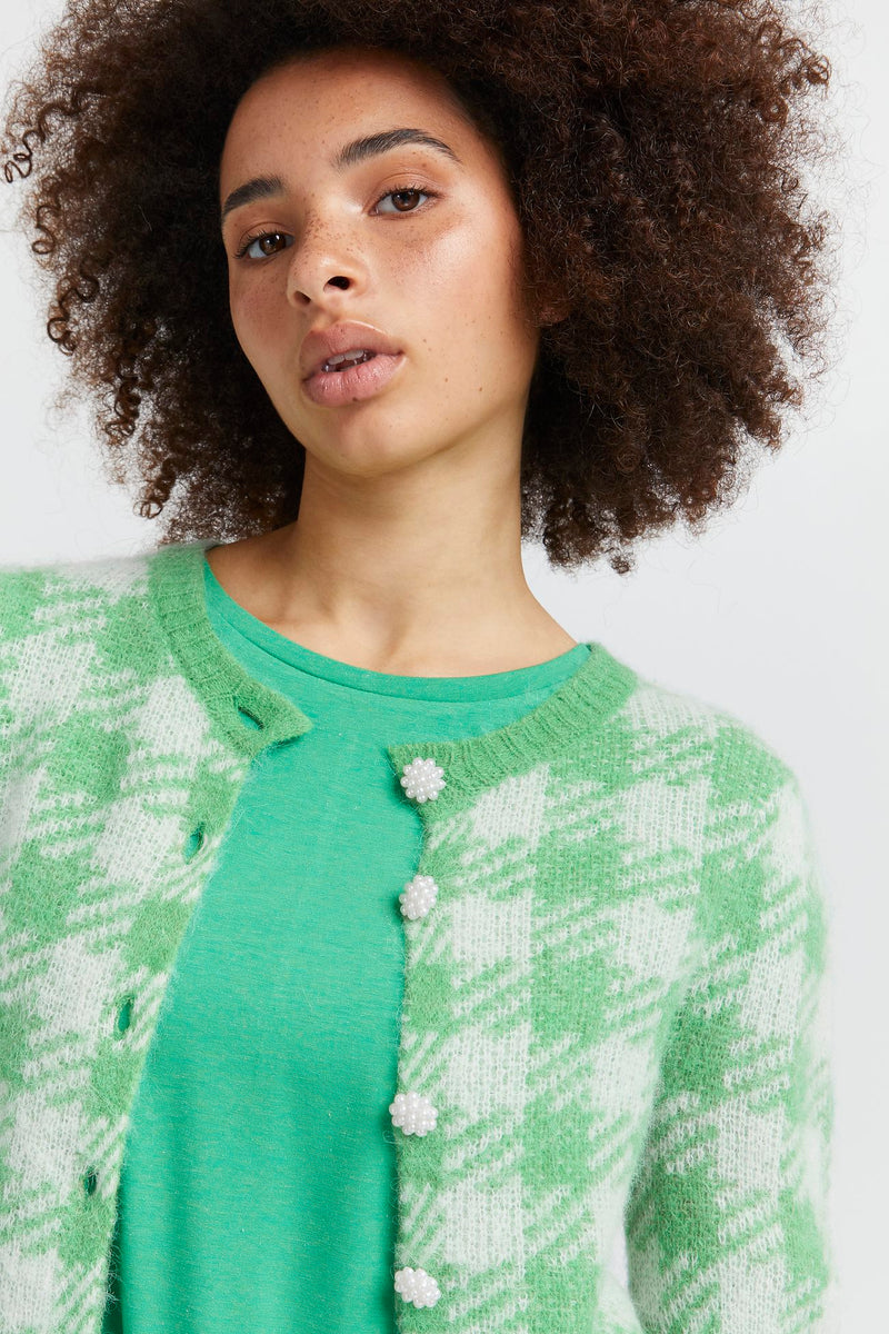 ICHI - Estelle Knitted Cardigan Green – Whiteroom Concept